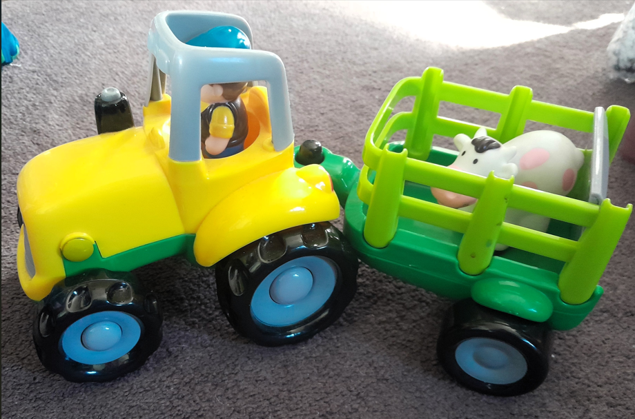 Farmer Bill Tractor and Trailer with Cow
